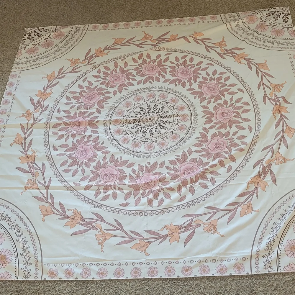 Floral Pink and Cream Tapestry